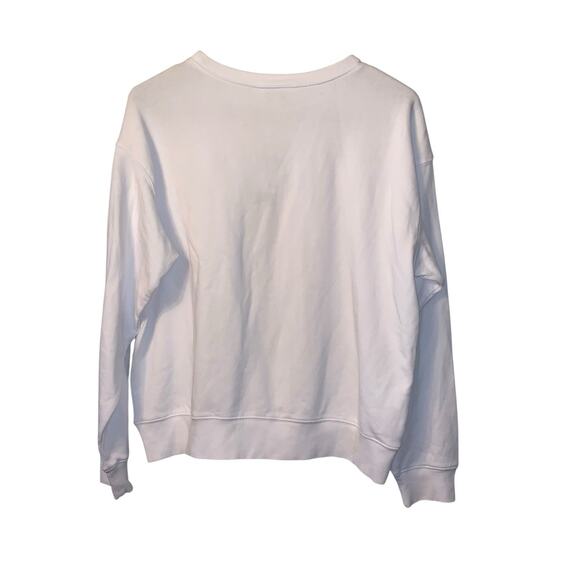WILDFOX NWT White Long Sleeve "Overthinker" Graphic Crewneck Sweatshirt M - Picture 4 of 7